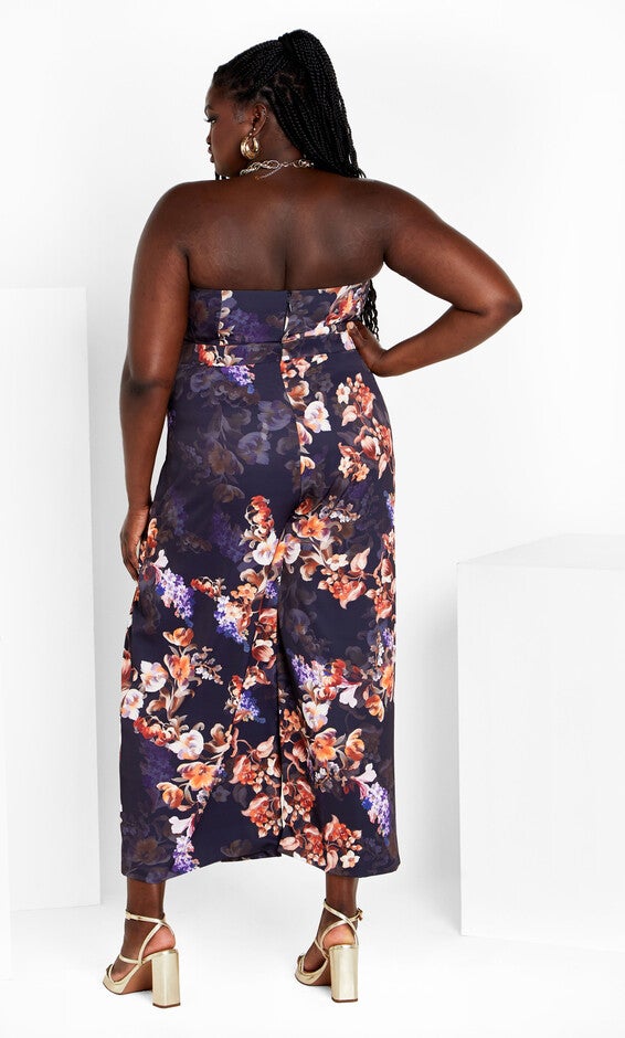 Abigail Print Jumpsuit - navy bouquet, BLUE, alternate image number null