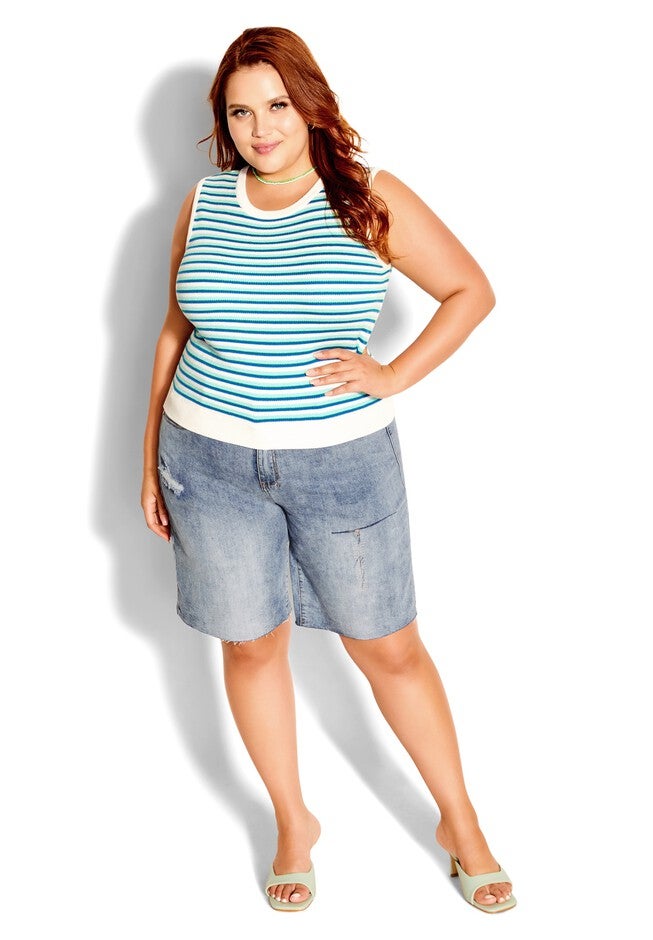 Multi Stripe Tank - blue, BLUE, on-hover image number null