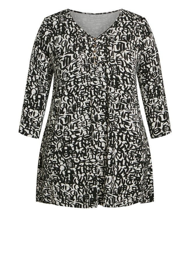 Valerie Print Tunic, GO CRAZY, alternate image number null