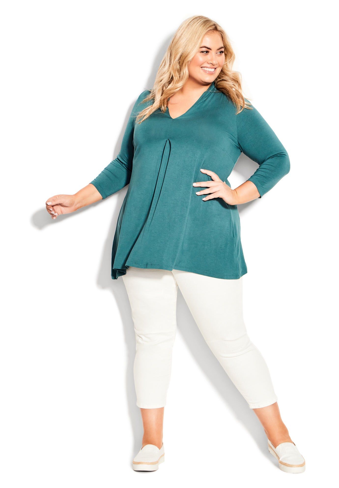 Ellis Plain Tunic, TEAL, hi-res image number 0