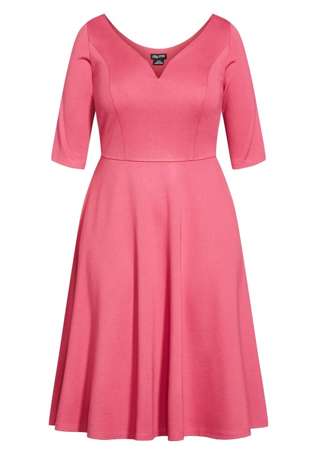 Cute Girl Elbow Sleeve Dress - rosy, PINK, alternate image number null