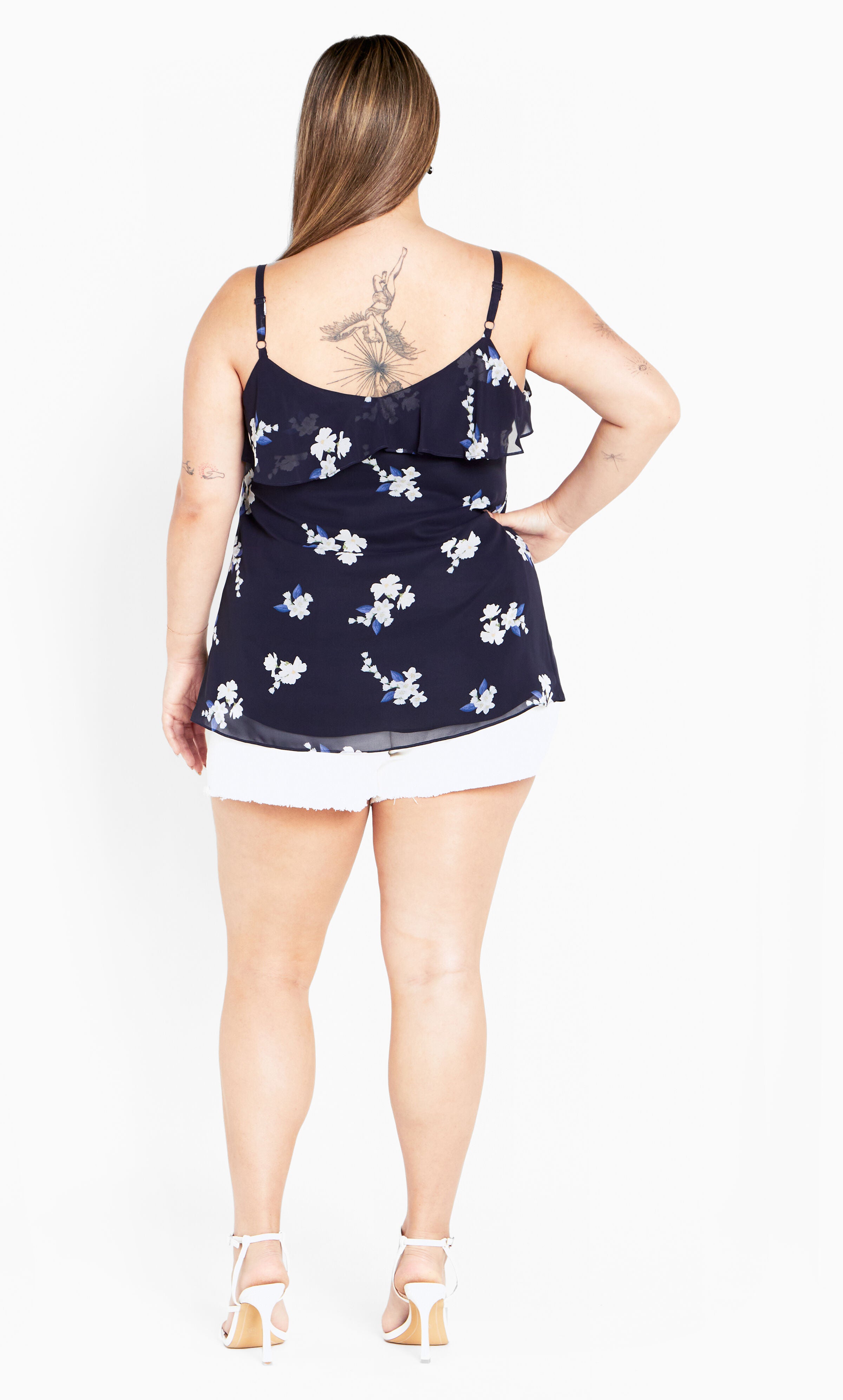 Nicole Print Cami - demure floral, BLUE, alternate image number 3