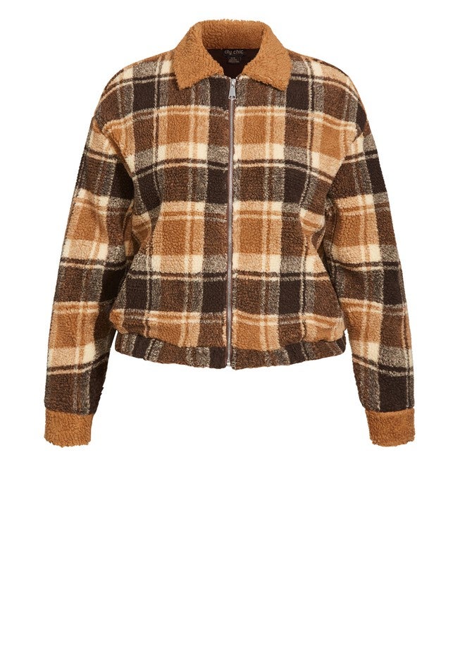 Scottie Jacket - toffee check, BROWN, alternate image number null
