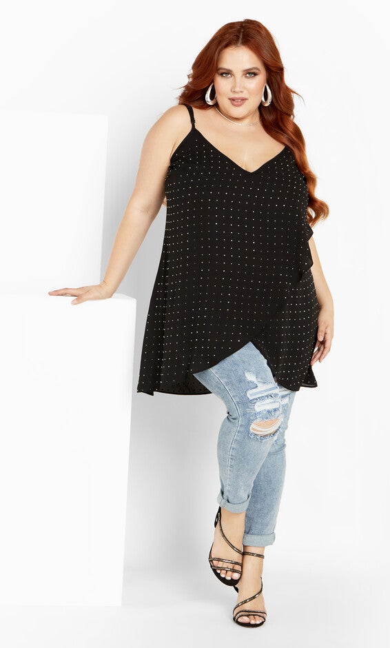 Shine Hi Lo Cami - black, BLACK, alternate image number 6