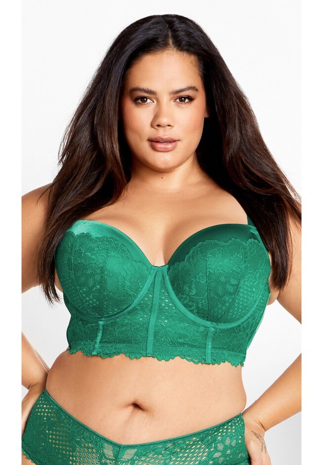 Allure Demi Longline Bra - kelly green, GREEN, on-hover image number null