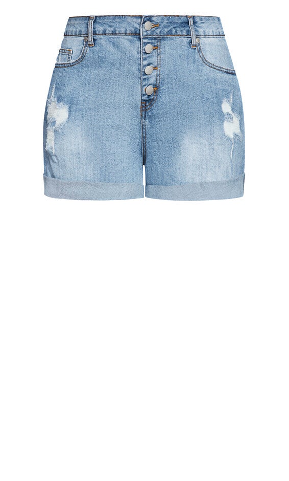Denim Cuff Short - denim, BLUE, alternate image number null