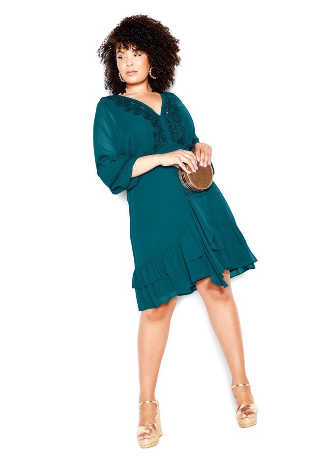Sweetheart Dress - teal, GREEN, hi-res image number 0