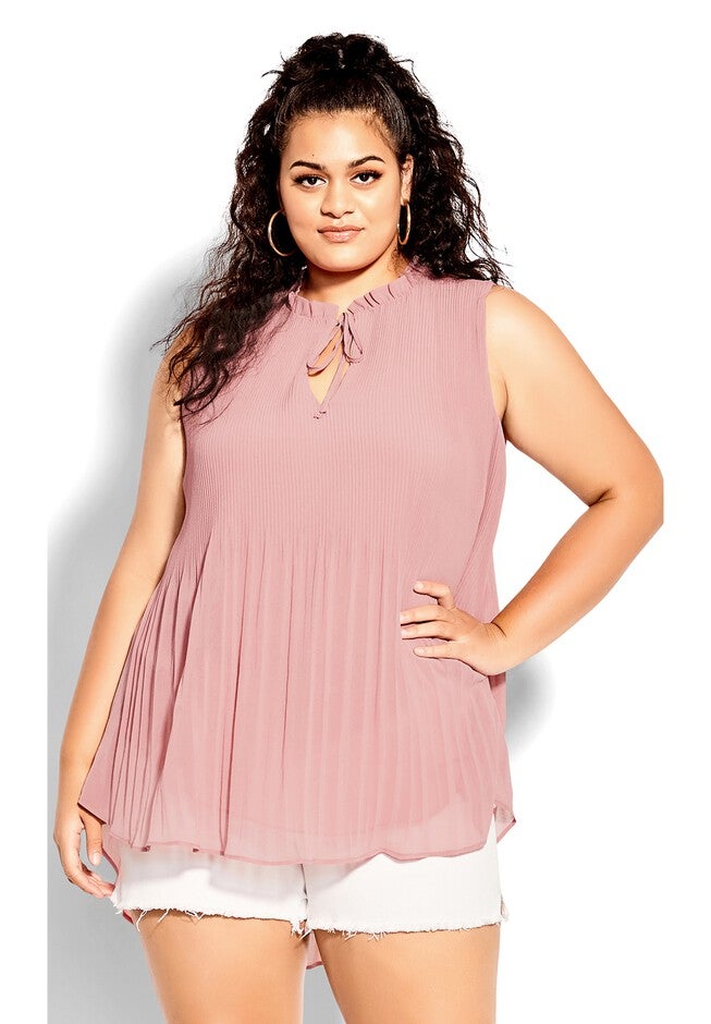 Adore Pleat Top - rose pink, PINK, hi-res image number null