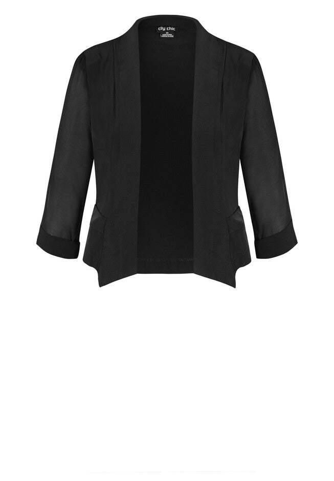 Cropped Blazer Jacket - black, BLACK, alternate image number 3
