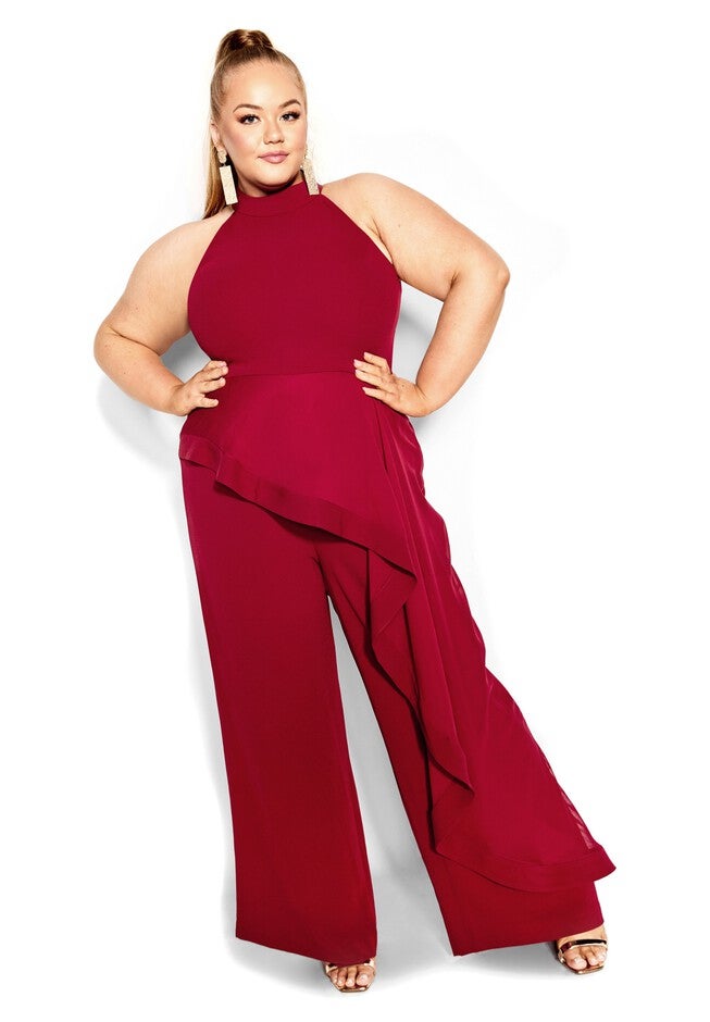 Class Halter Jumpsuit - currant, RED, hi-res image number 0