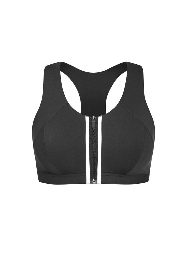Zip Sports Bra - charcoal, GREY, alternate image number null