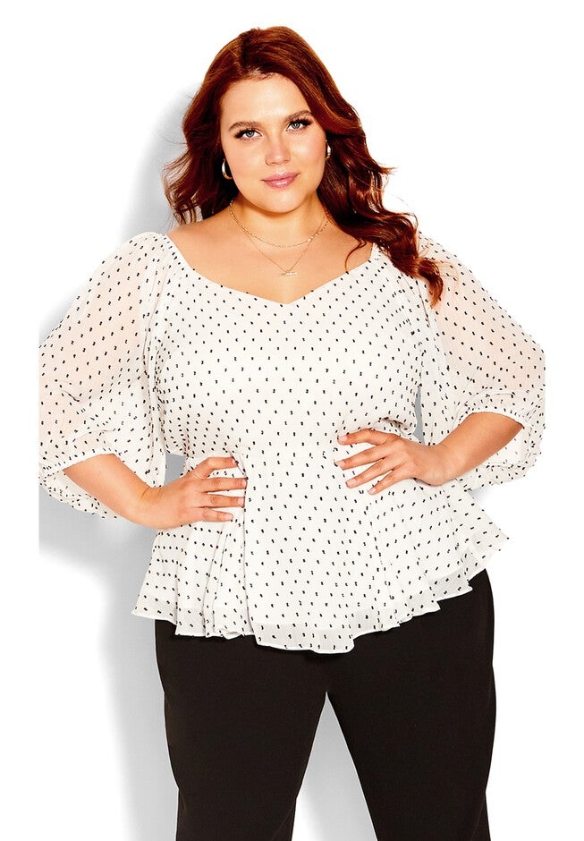 Bay Spot Top - ivory, WHITE, hi-res image number null