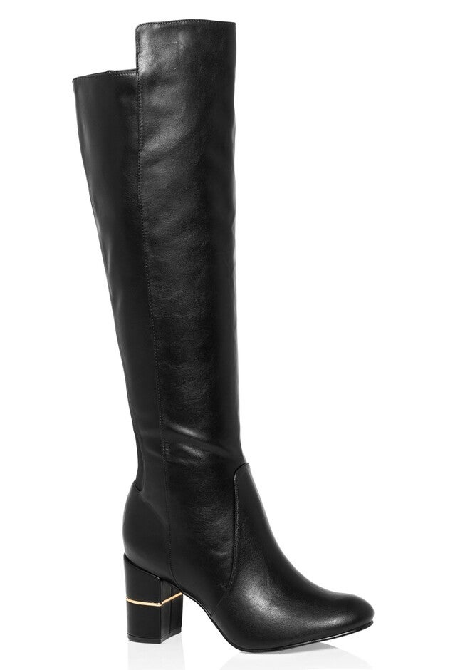 WIDE FIT Priscilla Knee High Boot - black, BLACK, hi-res image number null