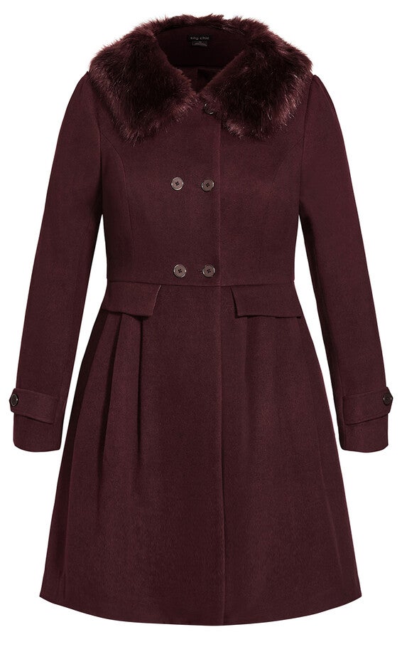 Grandiose Coat - spiced plum, RED, alternate image number 5