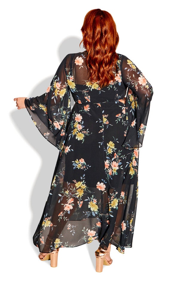 Fleetwood Print Maxi Dress - black, BLACK, alternate image number 3