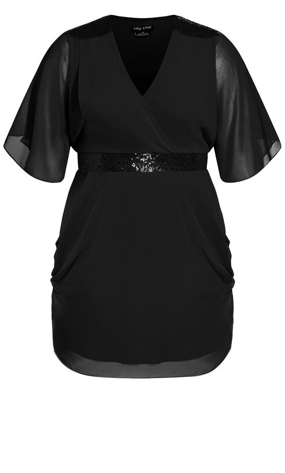 black sequin wrap dress Black Sequin Wrap Dress | WHISTLES