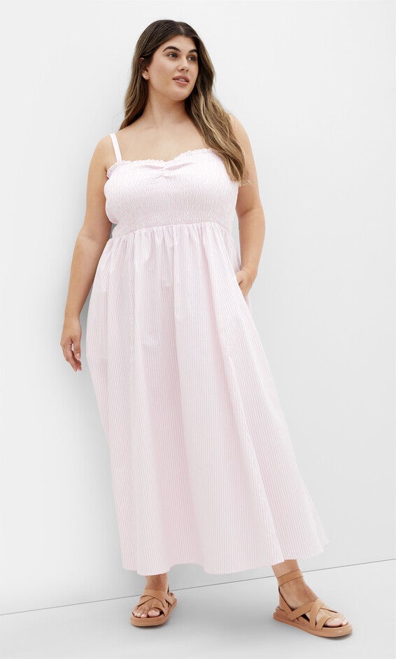 Vacation Maxi Dress - pink stripe, PINK, hi-res image number 0