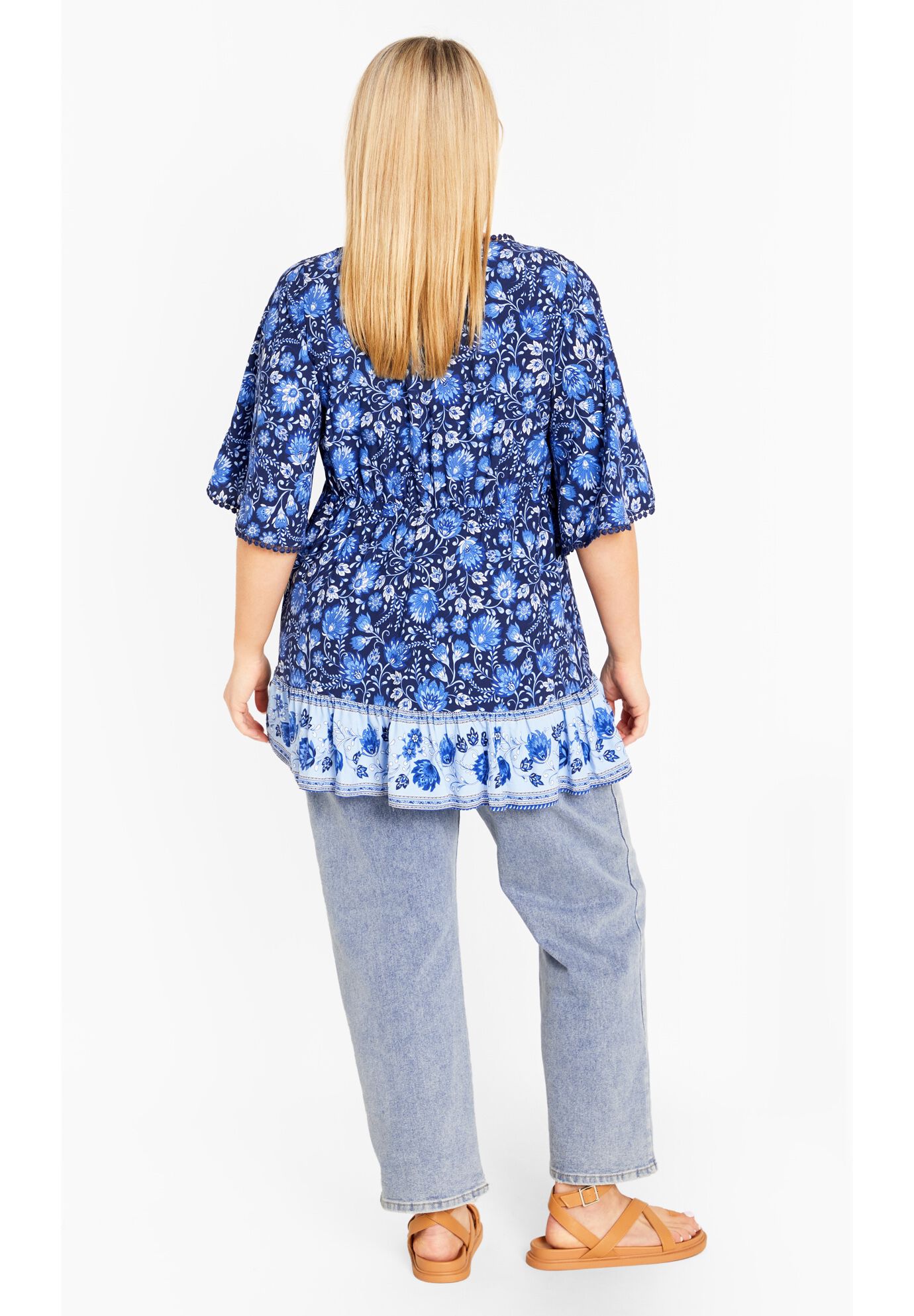 Utopia Border Tunic, BLUEBELL BORDER, on-hover image number 1