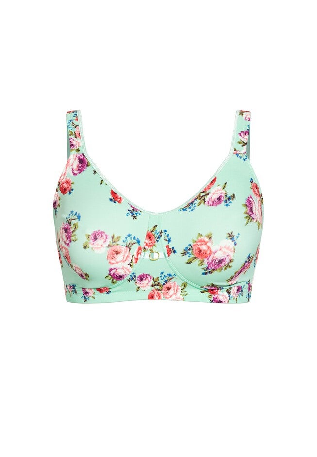 Fashion Soft Caress Bra, MINT FLORAL, alternate image number 2
