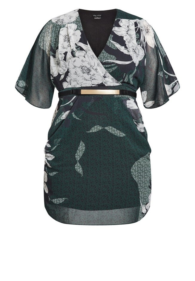 Wrap Precious Dress - jade, GREEN, alternate image number 3