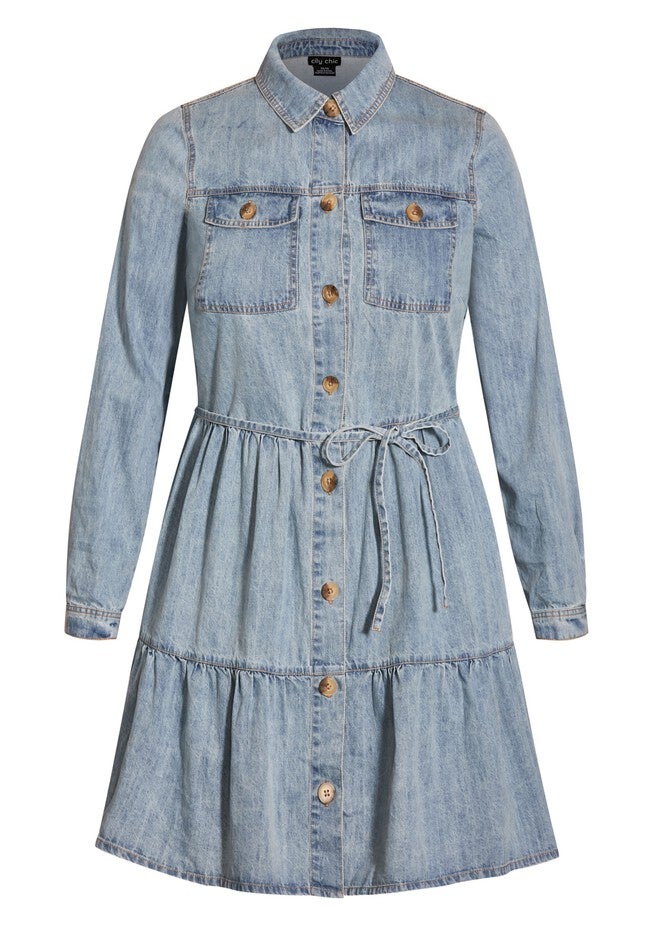 Renegade Denim Dress - light wash, BLUE, alternate image number 2