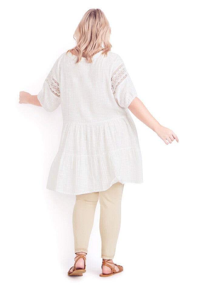 Samara Tiered Tunic, IVORY, on-hover image number 1