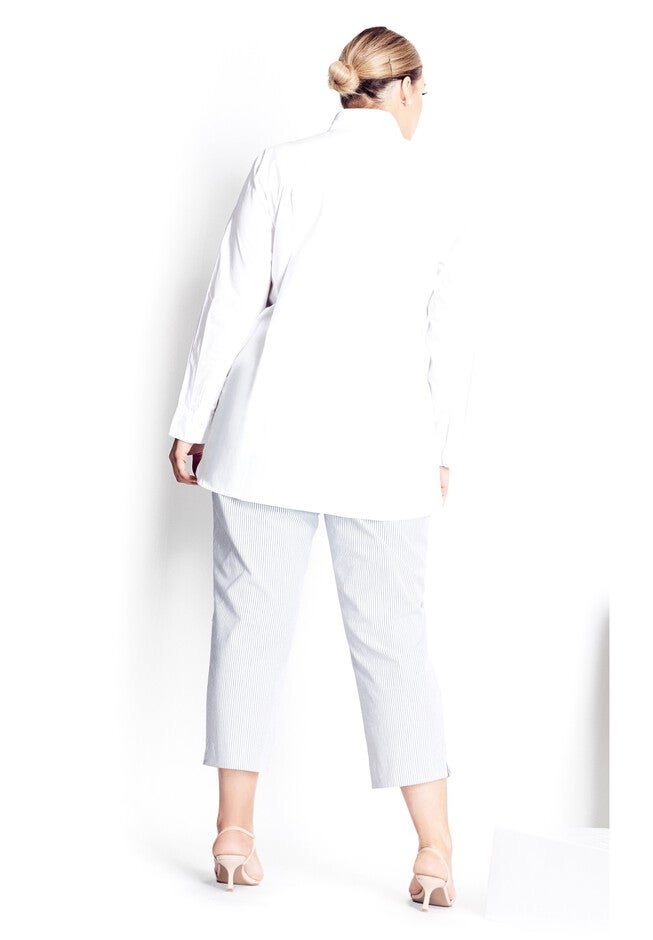 Blake Crop Stripe Pant - white, WHITE, alternate image number null