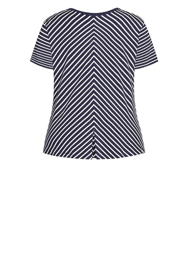 Chevron Tee - navy, BLUE, alternate image number 3