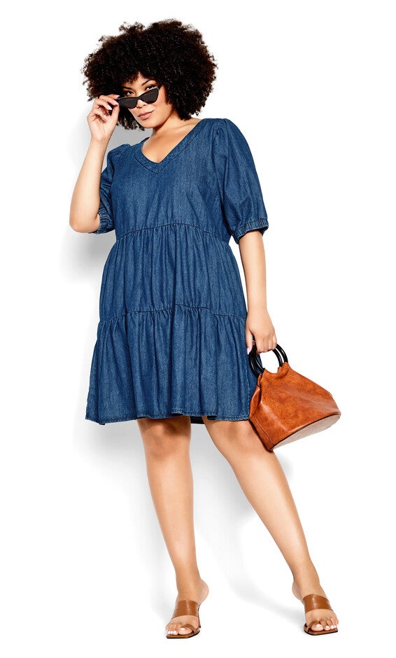 Coastal Dress - dark denim, BLUE, hi-res image number 0