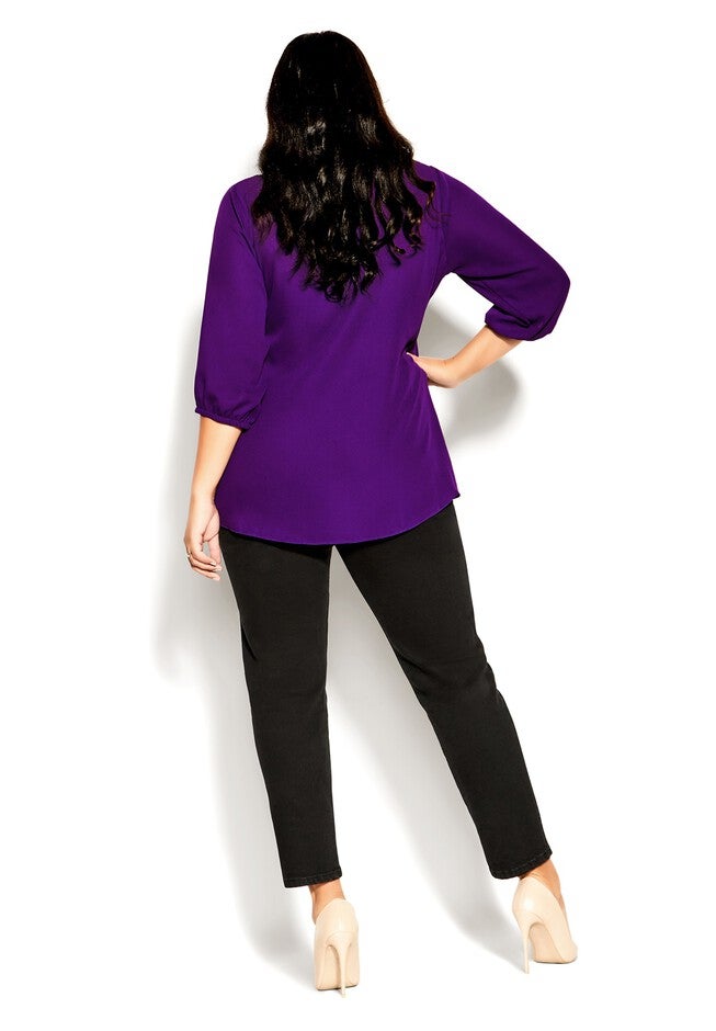 Sexy Fling Elbow Sleeve Top - petunia, PURPLE, alternate image number null