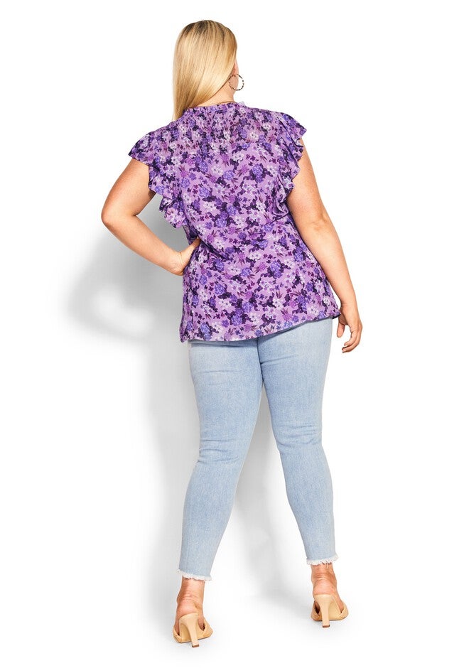 Bella Print Top - lavender, PURPLE, alternate image number null