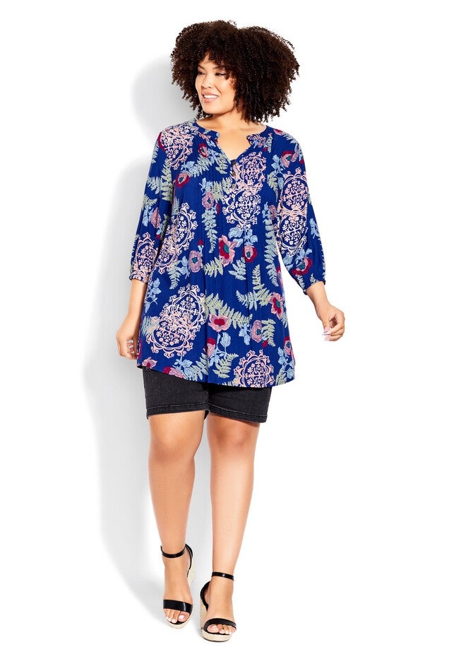 Kera Pintuck Tunic, BLUE EASE, hi-res image number null