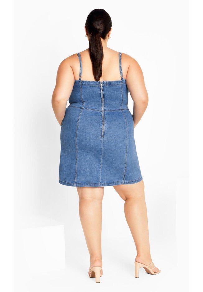 Ashlynn Dress - light wash, BLUE, alternate image number 5