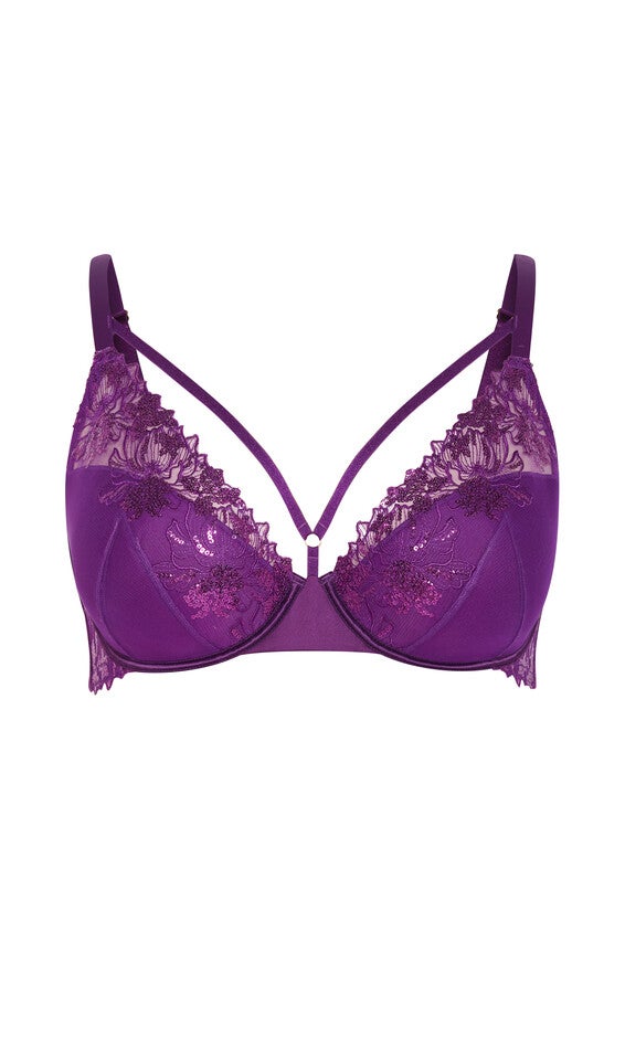 Tara Plunge Contour Bra - royal purple, PURPLE, alternate image number 2