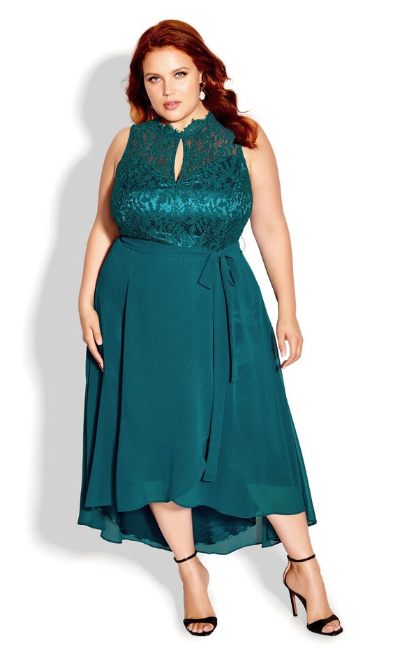 Hi Lo Lover Dress - teal, GREEN, alternate image number 2