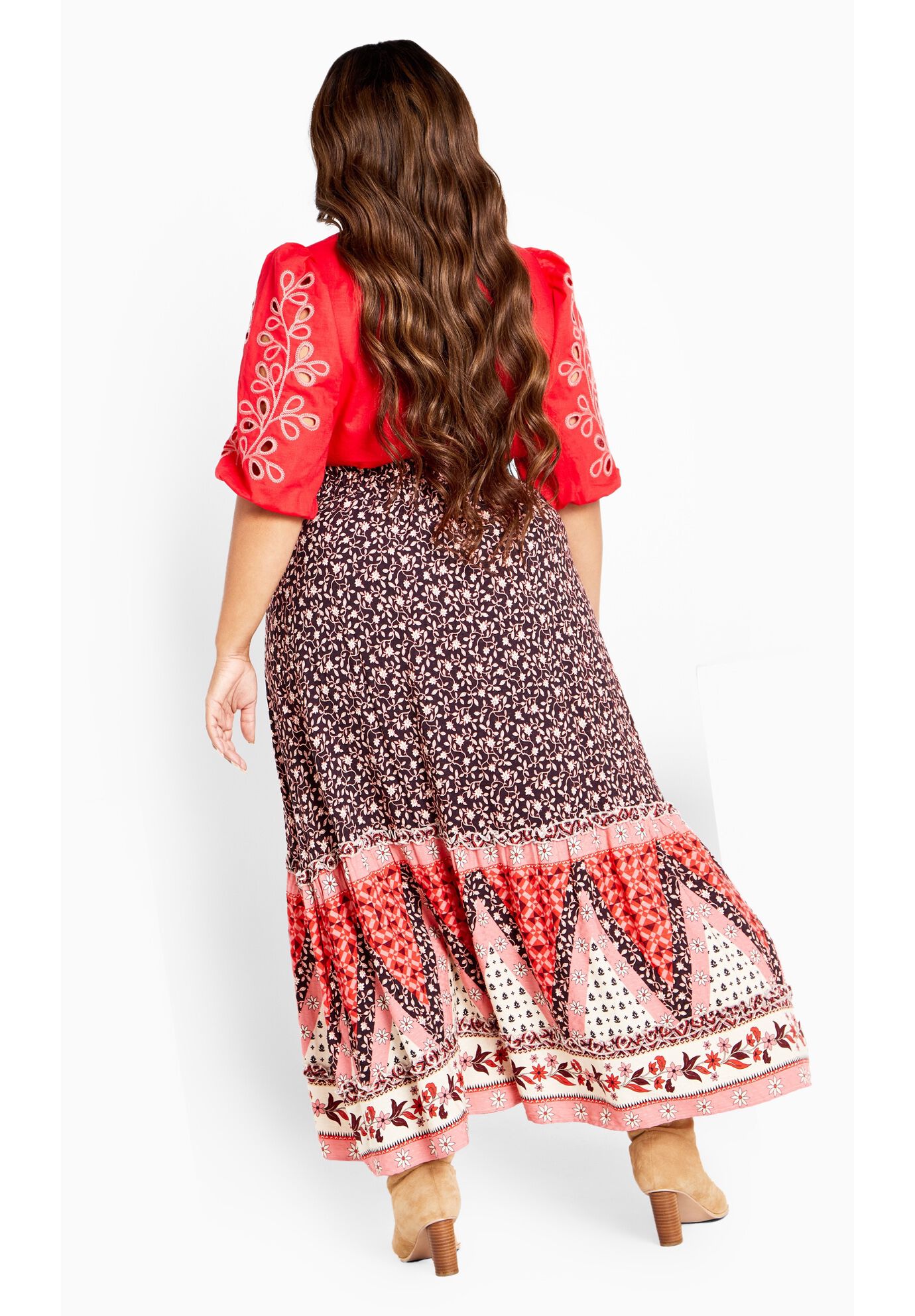 Eternal Maxi Skirt, FLAME BORDER, alternate image number 2