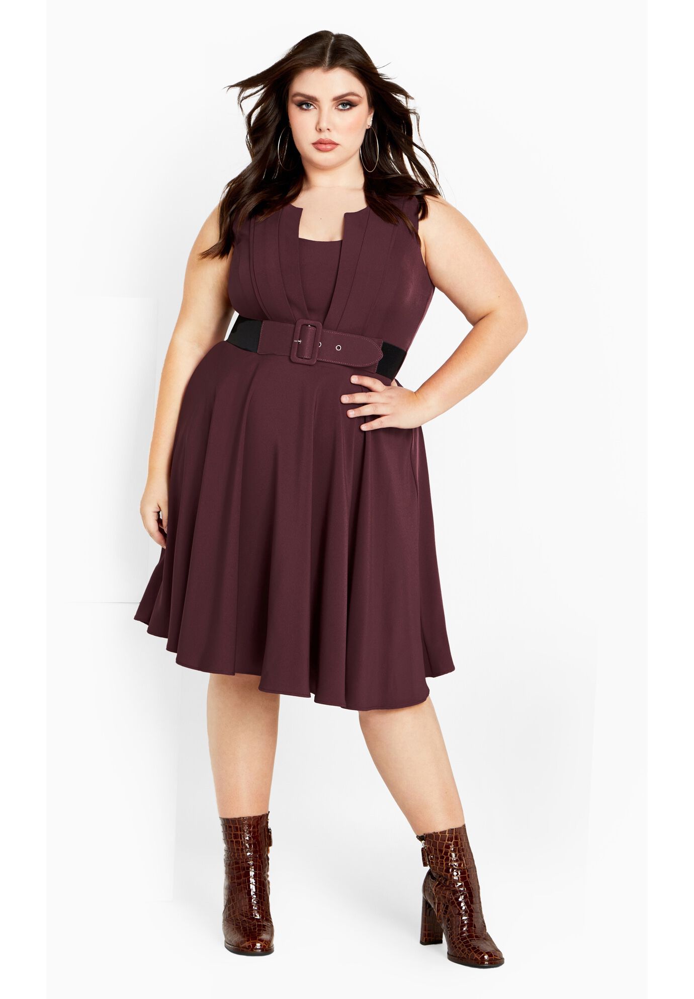 Vintage Veronica Dress - bordeaux, RED, on-hover image number 1