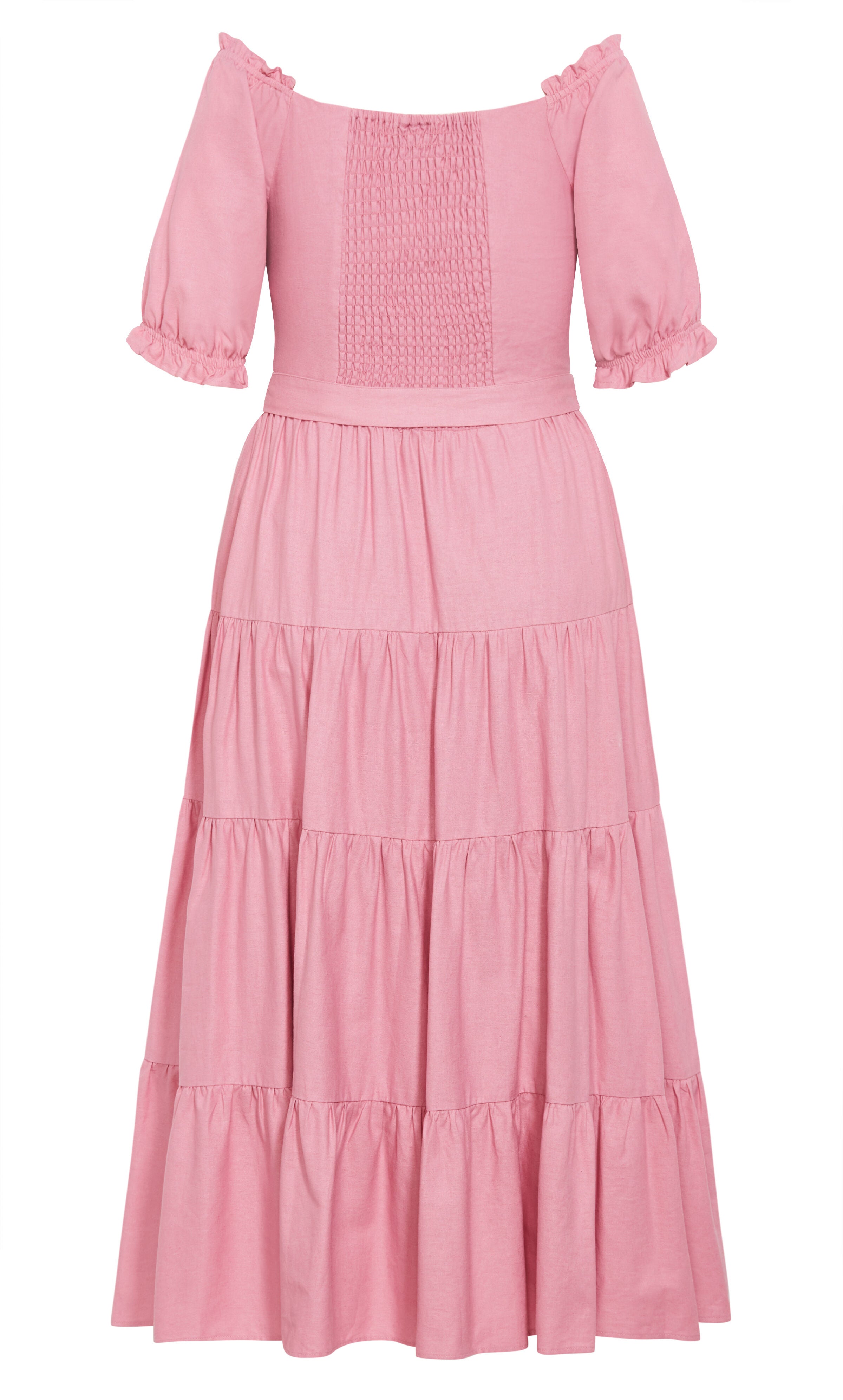 Puff Sleeve Maxi Dress - blush, PINK, alternate image number 4