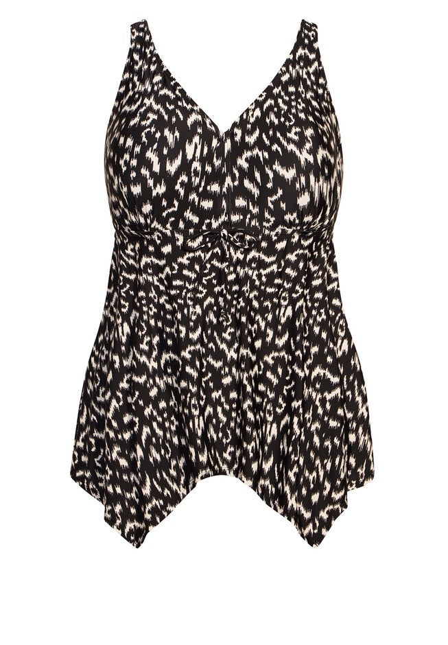 Sharkbite Print Tankini, MONO IKAT, alternate image number 3