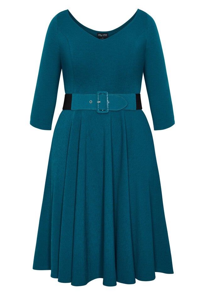 Super Sweet Elbow Sleeve Dress - teal, GREEN, alternate image number null
