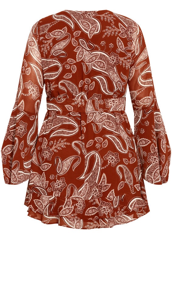 Paisley Dress - ginger, BROWN, alternate image number null