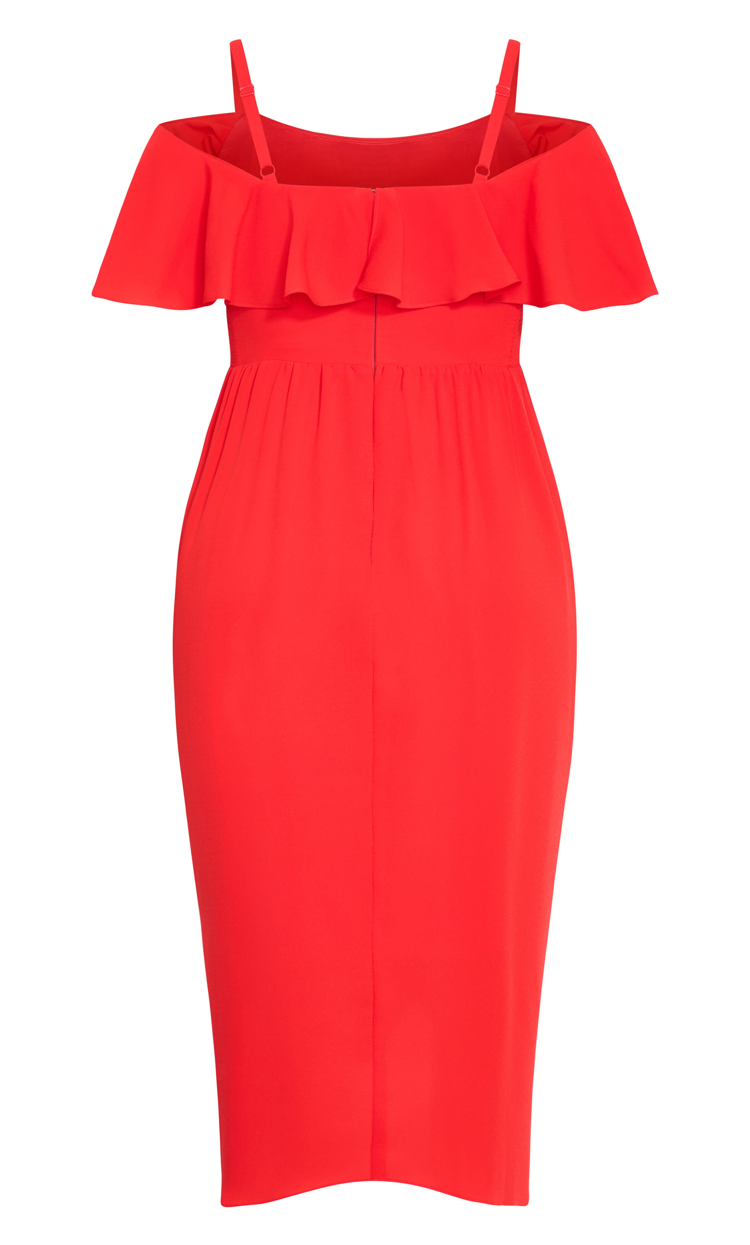 Flirtation Drape Midi Dress - tigerlily, ORANGE, alternate image number 4