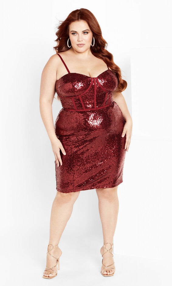 Girly Sequin Dress - ruby, RED, alternate image number null