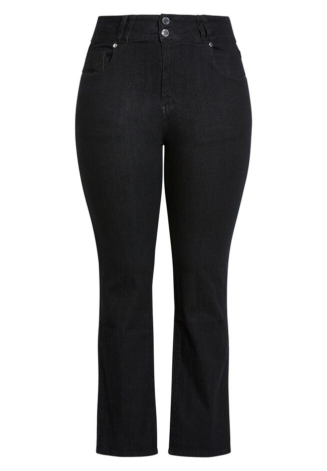 Harley 70's Bootleg Jean - black, BLACK, alternate image number 2