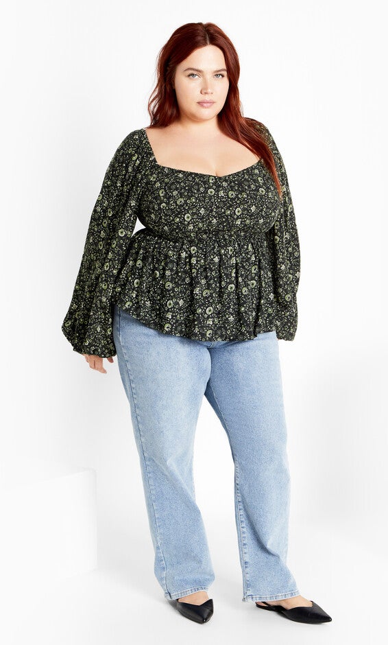 Dahlia Top - olive, GREEN, alternate image number null