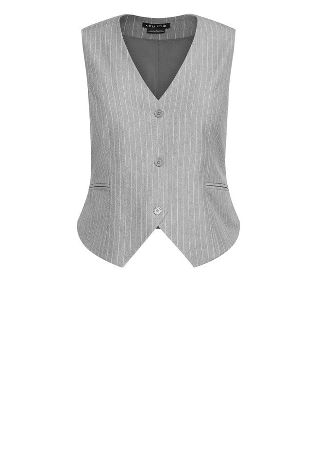 Jazmin Pinstripe Vest - silver, GREY, alternate image number null