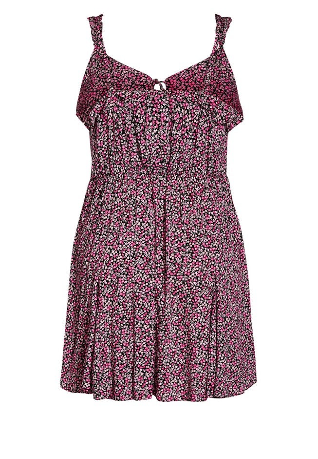 Foolish Ditsy Dress - black, BLACK, alternate image number null