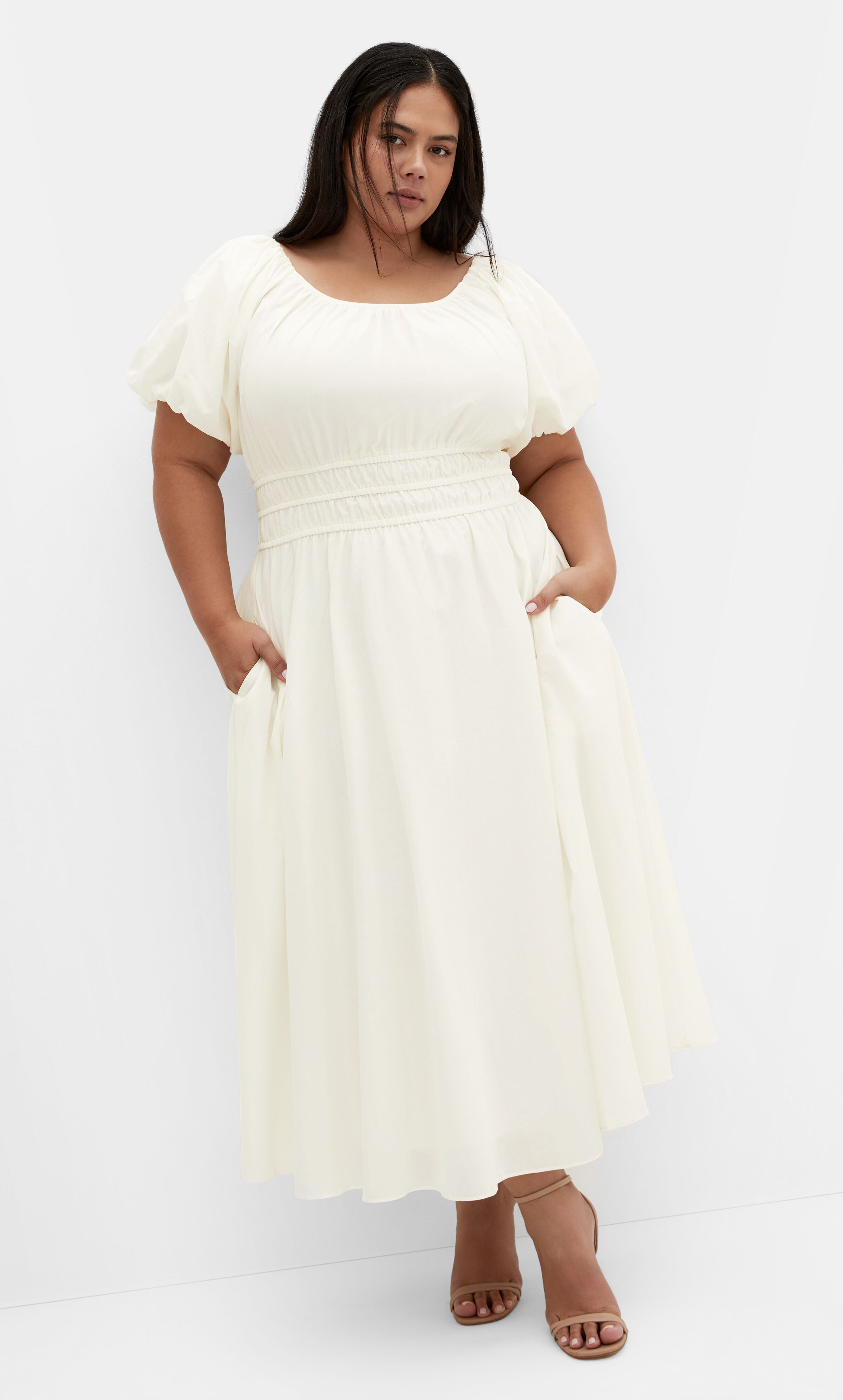 Lillian Midi Dress - butter, CREAM, hi-res image number 0