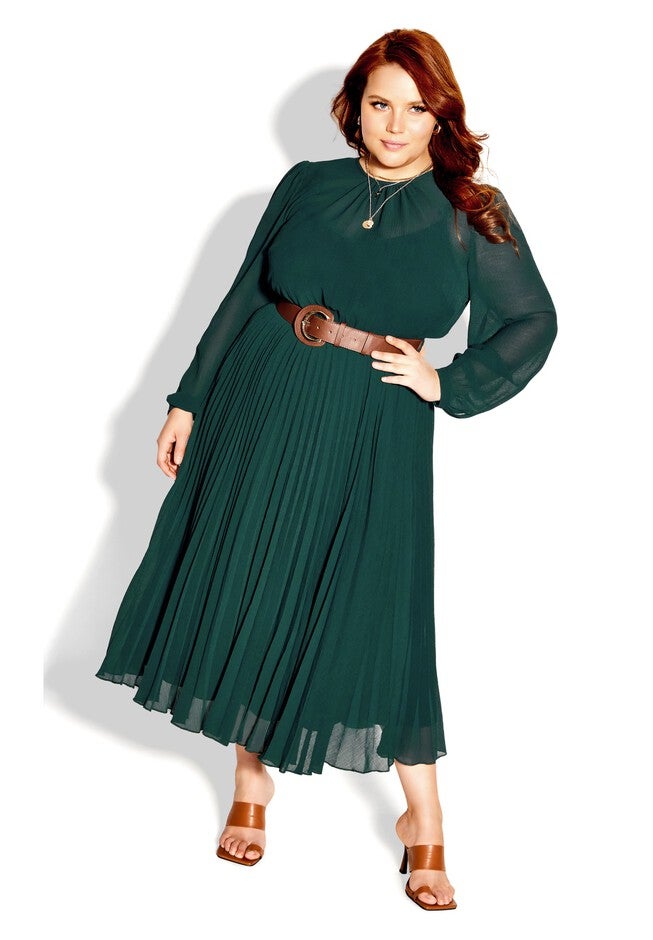 Love Pleat Dress - jade, GREEN, on-hover image number 1