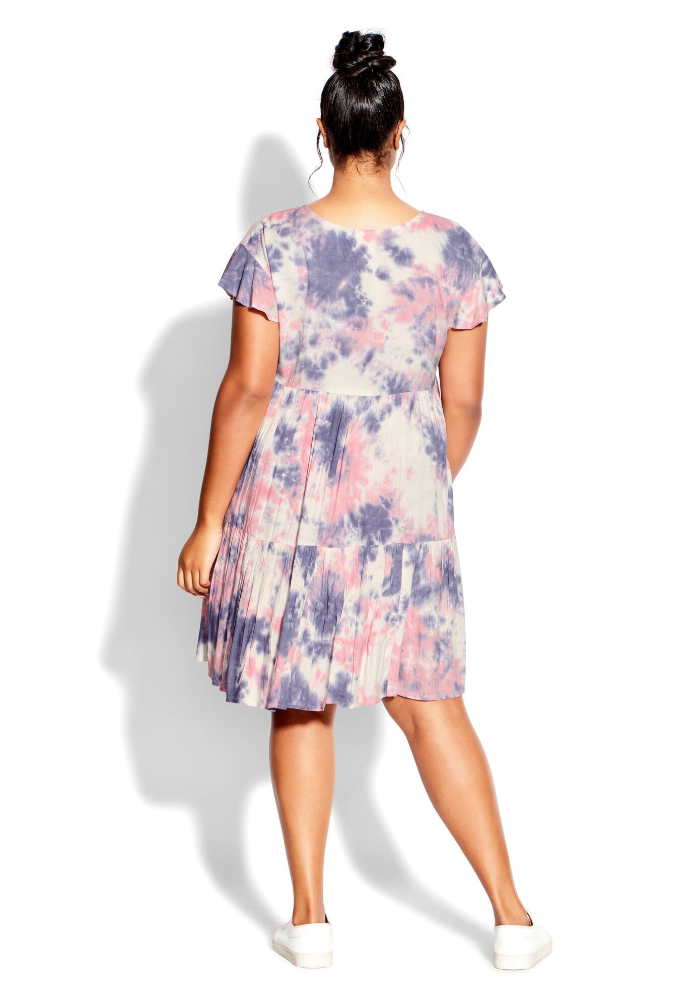 Tier Midi Dress, SERENE TIE DYE, on-hover image number 1